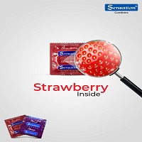 Sensation Strawberry Super Dotted Condoms
